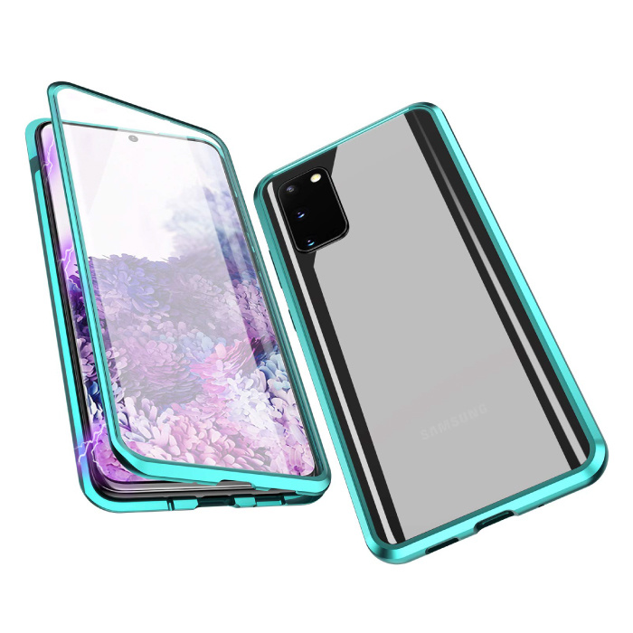 Custodia magnetica 360 ° per Samsung Galaxy S20 Plus con vetro temperato - Custodia integrale + protezione schermo verde