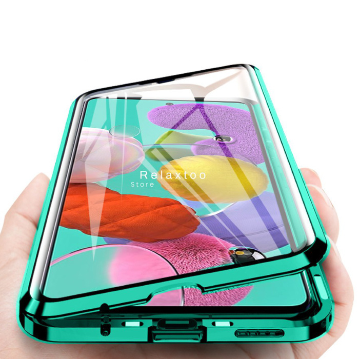 Custodia magnetica 360 ° per Samsung Galaxy S8 Plus con vetro temperato - Custodia integrale + protezione schermo verde