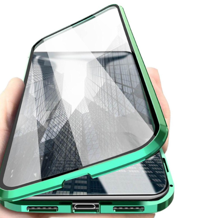 Funda Magnética 360 ° con Cristal Templado para Samsung Galaxy S8 - Funda de Cuerpo Entero + Protector de Pantalla Verde