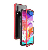 Stuff Certified® Custodia magnetica 360 ° per Samsung Galaxy A70 con vetro temperato - Custodia integrale + protezione schermo rossa