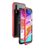 Stuff Certified® Funda Magnética 360 ° con Cristal Templado para Samsung Galaxy Note 10 Plus - Funda de Cuerpo Entero + Protector de Pantalla Rojo