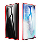 Stuff Certified® Samsung Galaxy Note 10 Magnetische 360 ° Hülle mit gehärtetem Glas - Ganzkörperhülle + Displayschutzfolie Rot