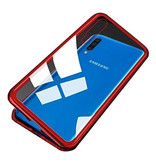 Stuff Certified® Samsung Galaxy Note 10 Magnetische 360 ° Hülle mit gehärtetem Glas - Ganzkörperhülle + Displayschutzfolie Rot