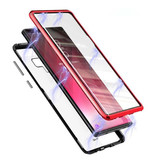 Stuff Certified® Samsung Galaxy Note 9 Magnetic 360 ° Case with Tempered Glass - Full Body Cover Case + Screen Protector Red