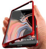 Stuff Certified® Samsung Galaxy Note 8 Magnetic 360 ° Case with Tempered Glass - Full Body Cover Case + Screen Protector Red