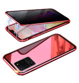 Stuff Certified® Funda Ultra Magnética 360 ° con Cristal Templado para Samsung Galaxy S20 - Funda de Cuerpo Entero + Protector de Pantalla Rojo