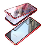 Stuff Certified® Coque Samsung Galaxy S20 Ultra Magnétique 360 ° avec Verre Trempé - Coque Full Body Cover + Protecteur d'écran Rouge