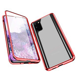 Stuff Certified® Funda Magnética 360 ° con Cristal Templado para Samsung Galaxy S20 - Funda de Cuerpo Entero + Protector de Pantalla Rojo