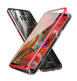 Stuff Certified® Coque Magnétique 360 ° Samsung Galaxy S8 Plus avec Verre Trempé - Coque Intégrale + Protecteur d'écran Rouge