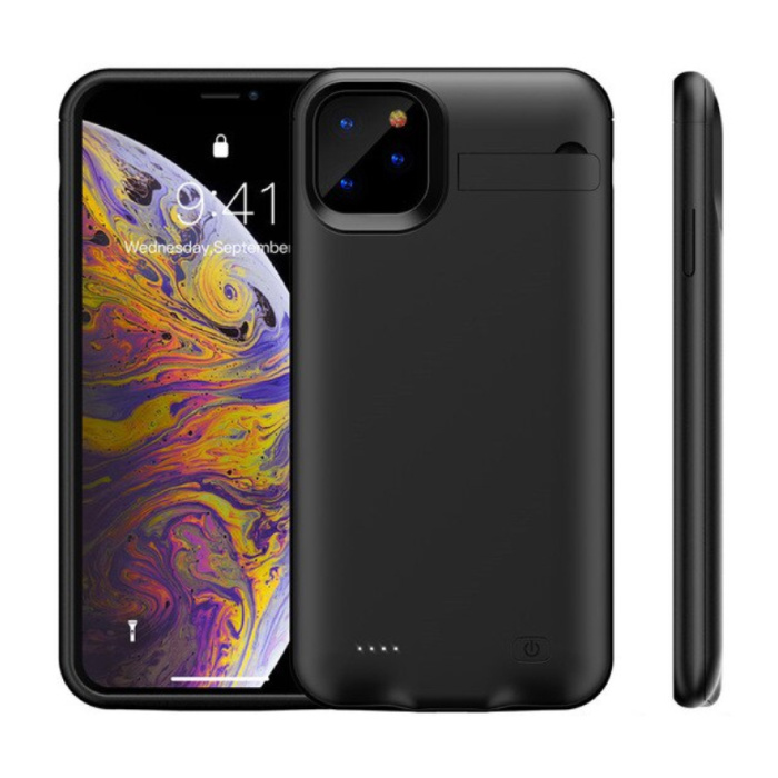 iPhone 11 Pro Max Powercase 6200mAh Powerbank Case Chargeur Housse de protection de la batterie Noir