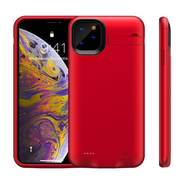 iPhone 11 Pro Max Powercase 6200mAh Powerbank Case Chargeur Housse de protection de la batterie Rouge