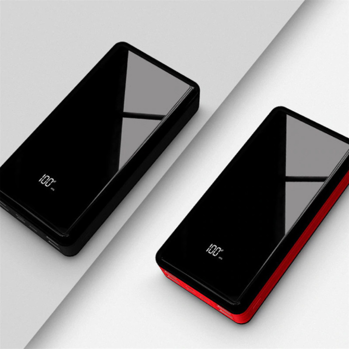 Stuff Certified® Power Bank 80.000 mAh z 4 portami - Wbudowana latarka - Zewnętrzna ładowarka awaryjna Ładowarka Czerwona