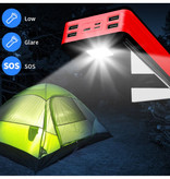 Stuff Certified® Power bank da 80.000 mAh con 4 porte - Torcia incorporata - Caricabatteria esterno per batteria di emergenza Caricabatterie rosso