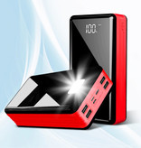 Stuff Certified® Power bank da 80.000 mAh con 4 porte - Torcia incorporata - Caricabatteria esterno per batteria di emergenza Caricabatterie rosso