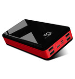 Stuff Certified® 80.000mAh Power Bank with 4 Ports - Built-in Flashlight - External Emergency Battery Battery Charger Charger Red