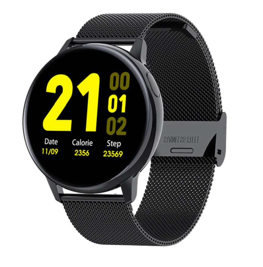 Sport Smartwatch Smartband Smartphone Fitness Rastreador de actividad Reloj iOS / Android Negro Acero