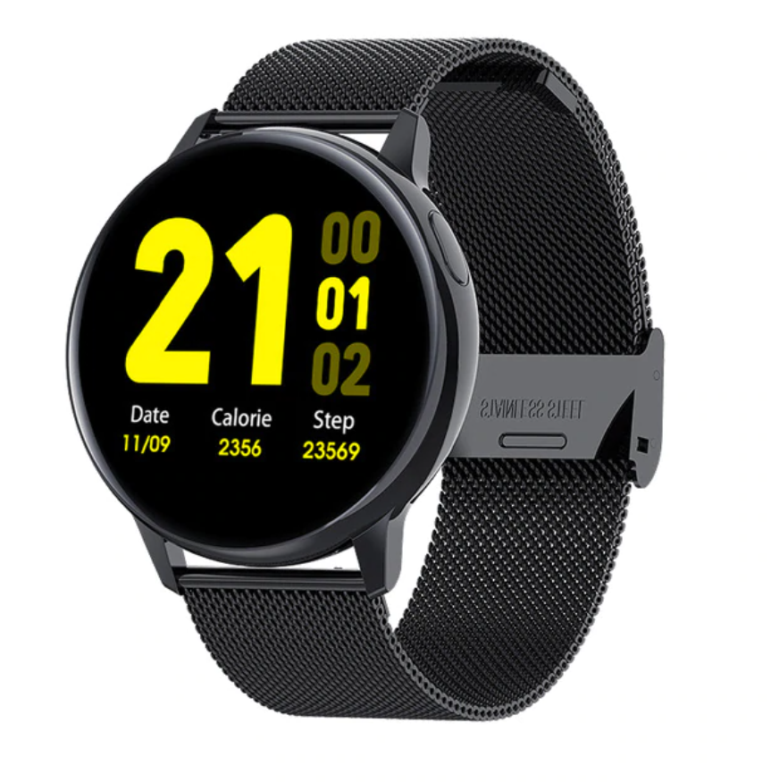 Sportowy smartwatch Smartband Smartfon Fitness Activity Tracker Zegarek iOS / Android Czarna stal