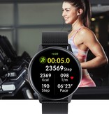 Torntisc Sport Smartwatch Smartband Smartphone Fitness Activity Tracker Horloge iOS / Android Zwart Staal