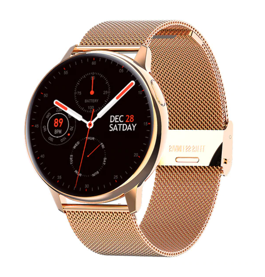 Sportowy smartwatch Smartband Smartfon Fitness Activity Tracker Zegarek iOS / Android Gold Steel