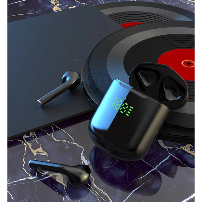 Drahtlose Bluetooth-Ohrhörer - True Touch Control-Ohrhörer TWS-Ohrhörer - Qi Wireless Charging - Schwarz