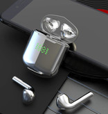 Kusdo Écouteurs Bluetooth sans fil - Écouteurs True Touch Control Écouteurs TWS - Écouteurs à chargement sans fil Qi - Argent