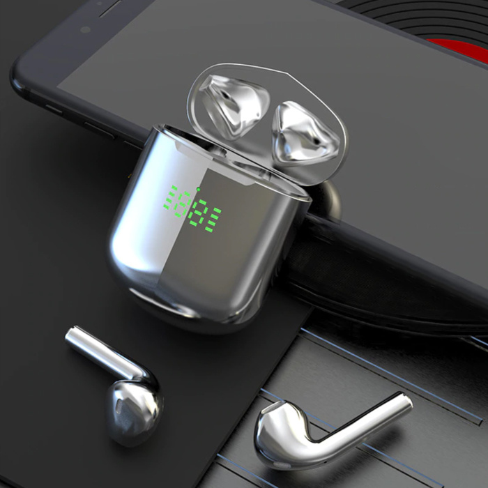 Drahtlose Bluetooth-Ohrhörer - True Touch Control-Ohrhörer TWS-Ohrhörer - Qi Wireless Charging-Ohrhörer - Silber