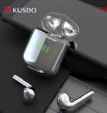 Kusdo Draadloze Bluetooth Oortjes - True Touch Control Oordopjes TWS Earphones - Qi Draadloos Opladen Oortelefoon - Zilver