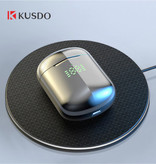 Kusdo Wireless Bluetooth Earphones - True Touch Control Earbuds TWS Earphones - Qi Wireless Charging Earphones - Silver