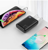 Stuff Certified® 10.000mAh Mini Powerbank mit 2 Ports - Externes Notfall-Akku Ladegerät Ladegerät Schwarz