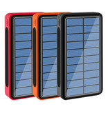 Stuff Certified® Qi Draadloze Solar Powerbank met 4 Poorten 80.000mAh - Ingebouwde Zaklamp - Externe Noodaccu Batterij Oplader Charger Zon Zwart
