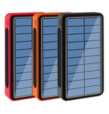 Stuff Certified® Qi Wireless Solar Power Bank with 4 Ports 80.000mAh - Built-in Flashlight - External Emergency Battery Battery Charger Charger Sun Red