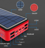 Stuff Certified® Banco de Energía Solar Inalámbrico Qi con 4 Puertos 80.000mAh - Linterna Incorporada - Batería Externa de Emergencia Cargador de Baterías Cargador Sol Naranja