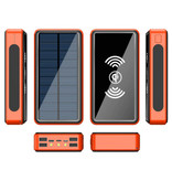Stuff Certified® Qi Wireless Solar Power Bank con 4 porte 80.000 mAh - Torcia incorporata - Caricabatterie batteria di emergenza esterna Caricabatterie Sun Orange