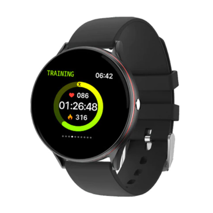 Red Line Smartwatch Smartband Smartfon Fitness Sport Activity Tracker Zegarek IPS iOS Android iPhone Samsung Huawei Czarny