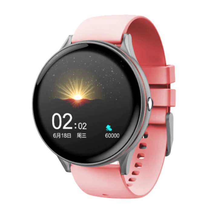 Rote Linie Smartwatch Smartband Smartphone Fitness Sport Aktivität Tracker Uhr IPS iOS Android iPhone Samsung Huawei Pink