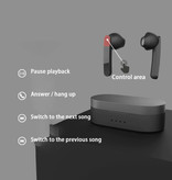 Brightside T12 Wireless Earphones - Smart Touch Control TWS Earbuds Bluetooth 5.0 Wireless Buds Earphone Black