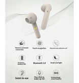 Brightside T12 Wireless Earphones - Smart Touch Control TWS Earbuds Bluetooth 5.0 Wireless Buds Earphone White