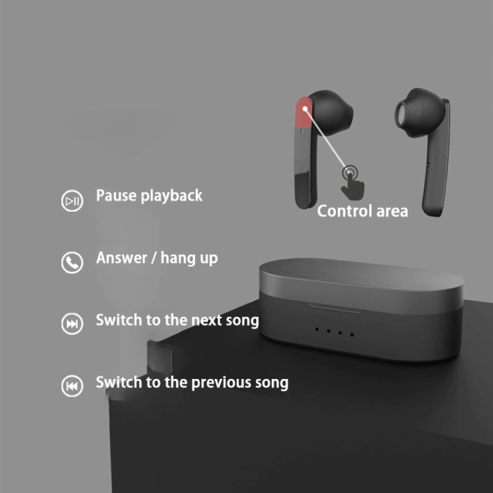 Brightside Écouteurs sans fil T12 - Écouteurs TWS Smart Touch Control Bluetooth 5.0 Écouteurs sans fil Beige