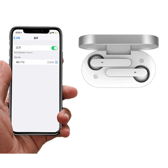 Brightside Écouteurs sans fil T12 - Écouteurs TWS Smart Touch Control Bluetooth 5.0 Écouteurs sans fil Beige