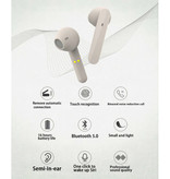 Brightside Écouteurs sans fil T12 - Écouteurs TWS Smart Touch Control Bluetooth 5.0 Écouteurs sans fil Beige