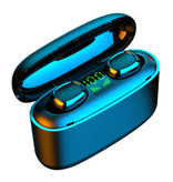 Stuff Certified® Bezprzewodowe słuchawki TWS z Powerbankiem 3500 mAh - Inteligentne sterowanie dotykowe Bezprzewodowe słuchawki douszne Bluetooth 5.0 Słuchawki douszne Czarne