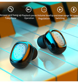 Stuff Certified® Bezprzewodowe słuchawki TWS z Powerbankiem 3500 mAh - Inteligentne sterowanie dotykowe Bezprzewodowe słuchawki douszne Bluetooth 5.0 Słuchawki douszne Czarne