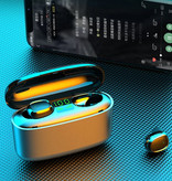 Stuff Certified® Bezprzewodowe słuchawki TWS z Powerbankiem 3500 mAh - Inteligentne sterowanie dotykowe Bezprzewodowe słuchawki douszne Bluetooth 5.0 Słuchawki douszne Czarne