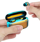 Stuff Certified® Bezprzewodowe słuchawki TWS z Powerbankiem 3500 mAh - Inteligentne sterowanie dotykowe Bezprzewodowe słuchawki douszne Bluetooth 5.0 Słuchawki douszne Czarne