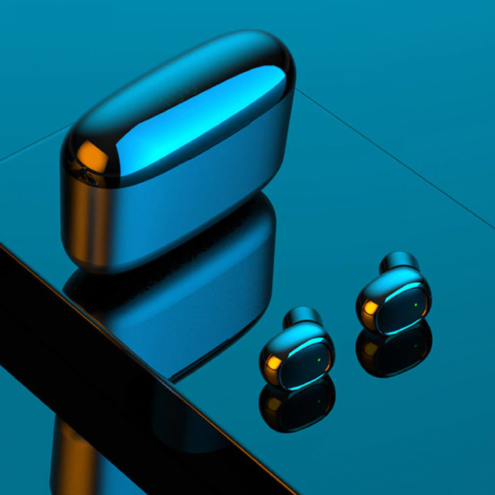 Stuff Certified® Bezprzewodowe słuchawki TWS z Powerbankiem 3500 mAh - Inteligentne sterowanie dotykowe Bezprzewodowe słuchawki douszne Bluetooth 5.0 Słuchawki douszne Czarne