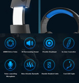 Yulass Cuffie stereo da gioco per Playstation 4 e 5 / Xbox / PC - Cuffie auricolari con microfono blu