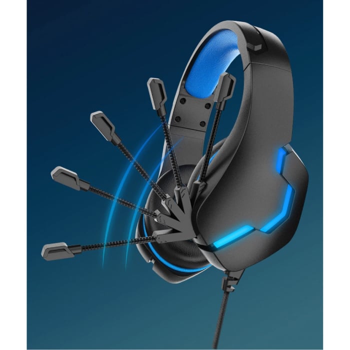 EKSA Auriculares estéreo para juegos para PS4, PC, Xbox One Controller,  cancelación de ruido sobre auriculares con micrófono, luz LED, graves
