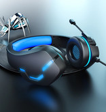 Yulass Auriculares estéreo para juegos para Playstation 4 y 5 / Xbox / PC - Auriculares con micrófono azul