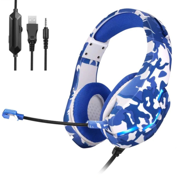 Cuffie stereo da gioco per Playstation 4 e 5 / Xbox / PC - Cuffie con microfono Camo