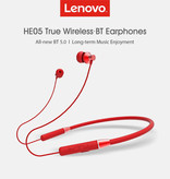 Lenovo Auriculares inalámbricos HE05 - Smart Touch Control TWS Auriculares Bluetooth 5.0 Auriculares inalámbricos Auriculares Rojo